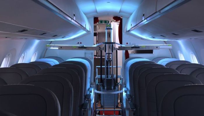 Zapping away coronavirus: Swiss robots use UV light to disinfect passenger planes