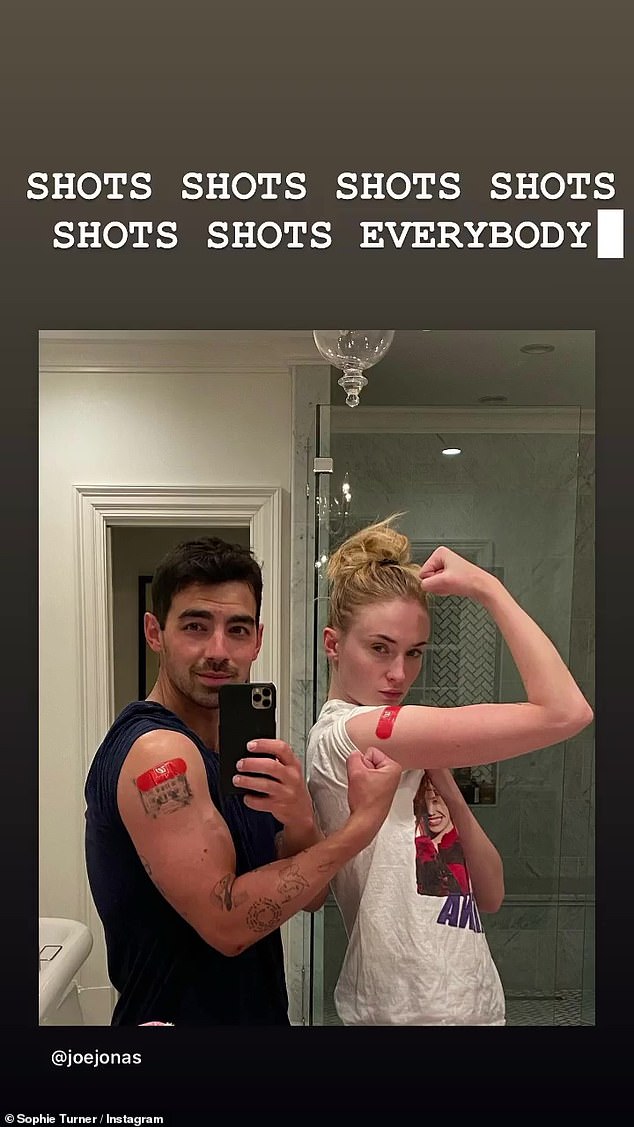 Sophie Turner, Joe Jonas celebrate getting vaccinated in cheeky snap