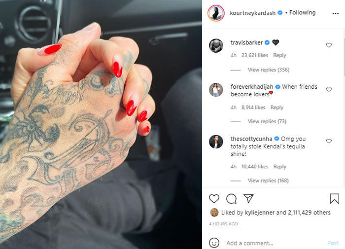 Travis Barker shows Kourtney Kardashian covered in tattoos