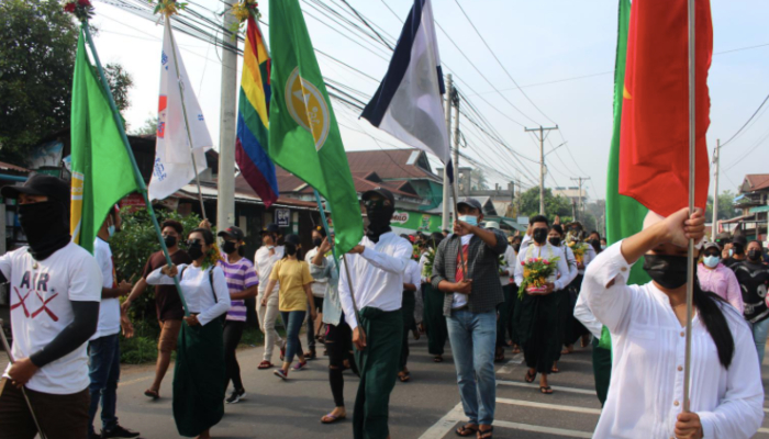 Myanmar activists put up 'bloody' demonstrations against military