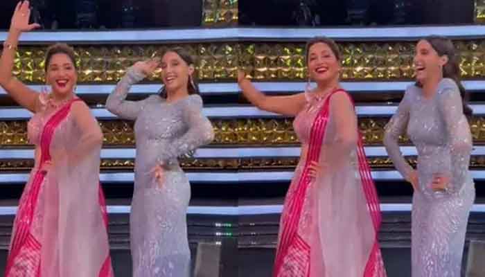 Madhuri Dixit shares dance video with Nora Fatehi 