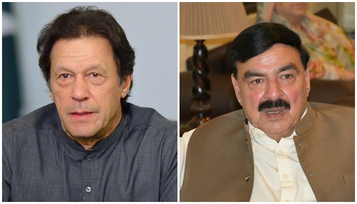 Picture collage of Prime Minister Imran Khan and Federal Minister for Interior Sheikh Rasheed. Photos: File