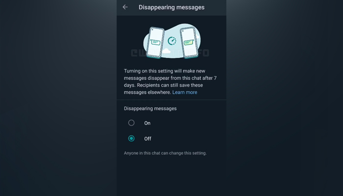 WhatsApp update: Animated header for disappearing messages