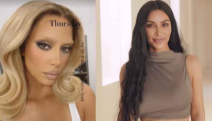 Kim Kardashian gives a mesmerising change to her personality with blond eyebrows and hair
