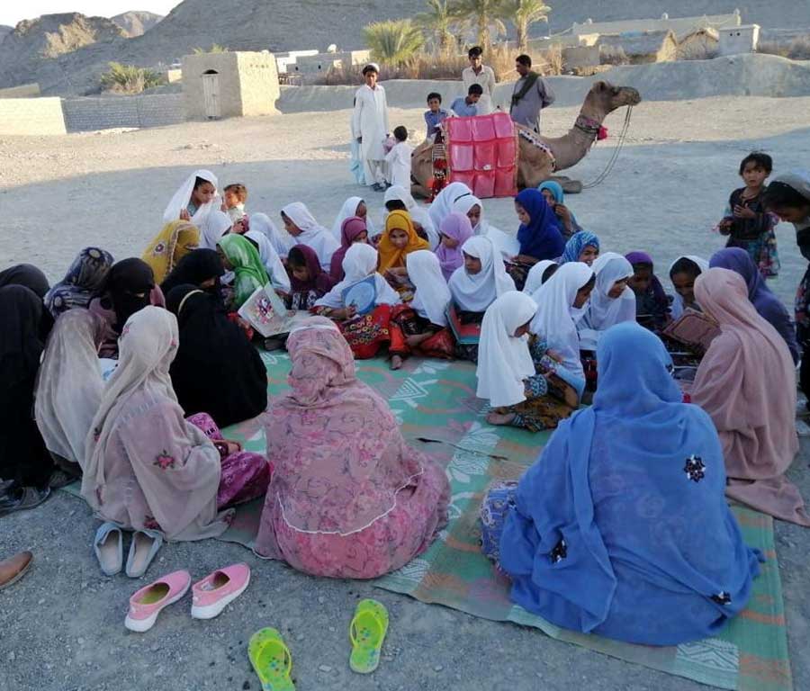 Roshan the camel brings books to homeschooling children in Balochistan's Kech