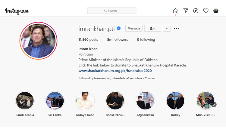 PM Imran Khan's Instagram followers cross 5-million mark