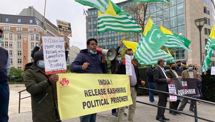 Protesters in Brussels express solidarity with oppressed Kashmiris