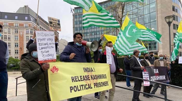 Protesters in Brussels express solidarity with oppressed Kashmiris