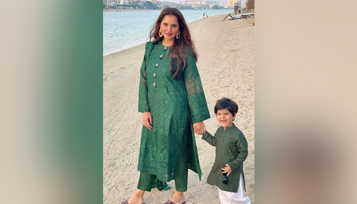 Sania Mirza, son wear matching outfits on Eid