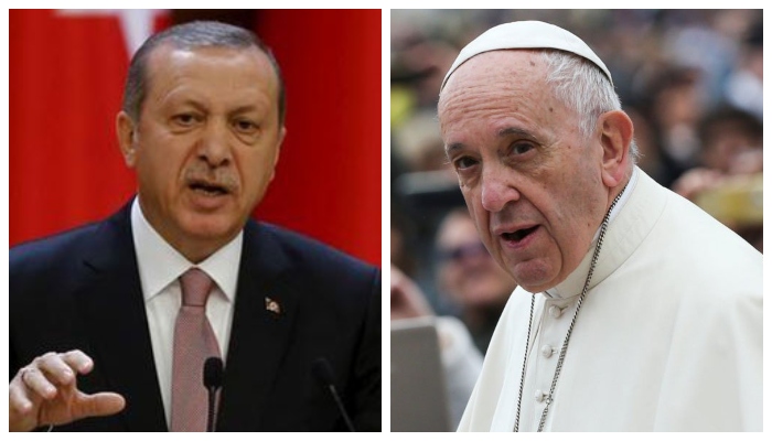 Turkey asks Pope Francis to help rally world against Israel for atrocities in Gaza