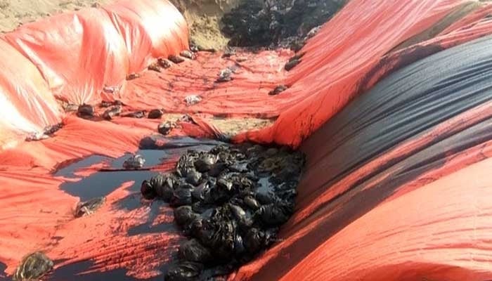 Ship containing hazardous liquid anchored at Gadani ship-breaking yard