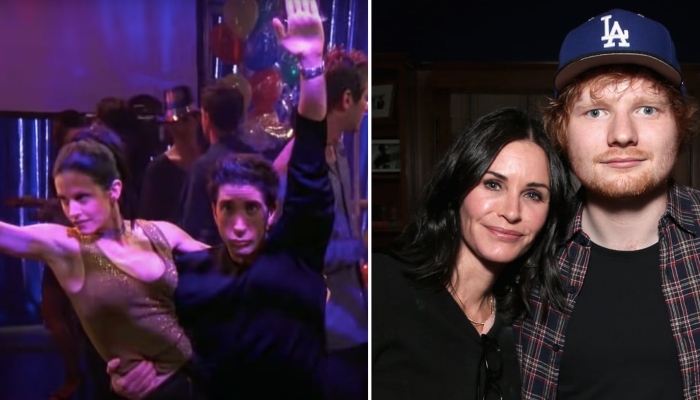 Ed Sheeran and Courteney Cox recreate the iconic 'routine' from 'Friends'