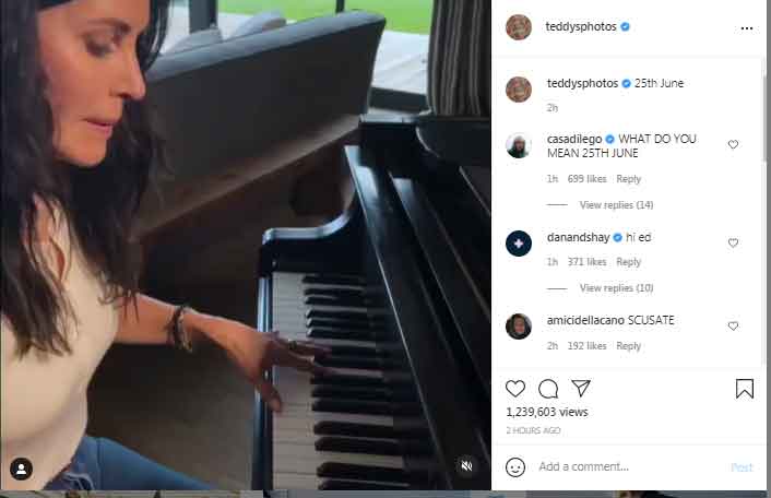 353312 6872044 updates Ed Sheeran shares video with 'Friends' star Courteney Cox, leaving fans guessing