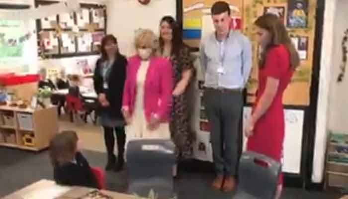 Video: Kate Middleton, Jill Biden visit primary school 