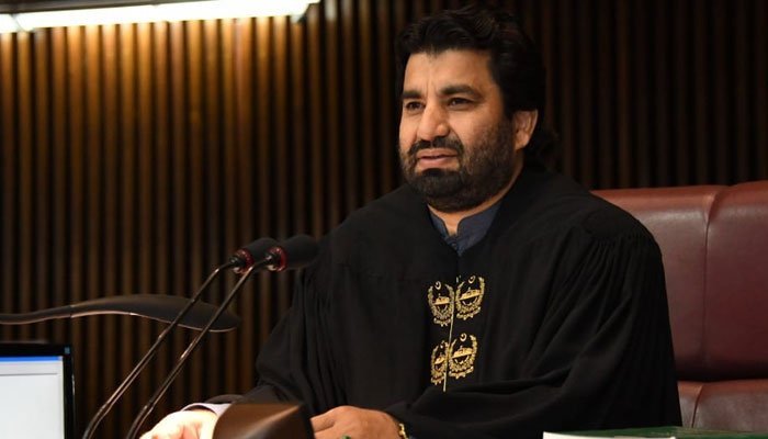 Deputy Speaker of the National Assembly Qasim Suri during a NA session. Photo: File