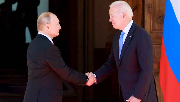 US President Joe Biden and Russias President Vladimir Putin shake hands during the US-Russia summit at Villa La Grange in Geneva, Switzerland, June 16, 2021. — Reuters/Denis Balibouse/Pool