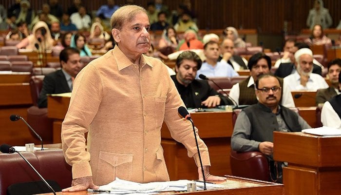 Leader of the Opposition in the National Assembly Shahbaz Sharif. Photo: NA Twitter account