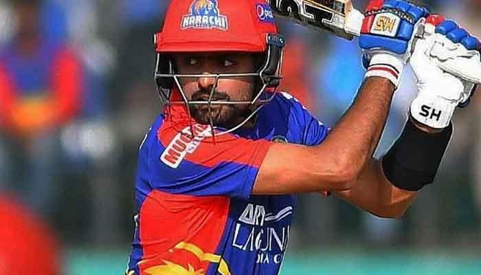 Karachi Kings Babar Azam playing a shot in a match of the Pakistan Super League tournament. — AFP/File