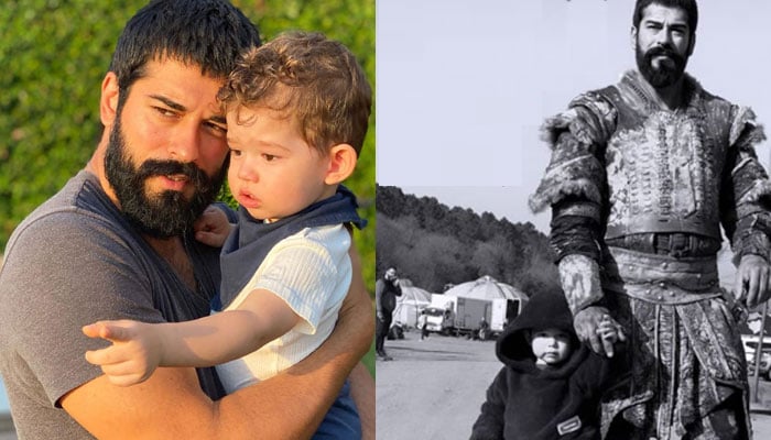 Burak Ozcivit shares a sweet photo with son from sets of 'Kurulus: Osman' on Father’s Day