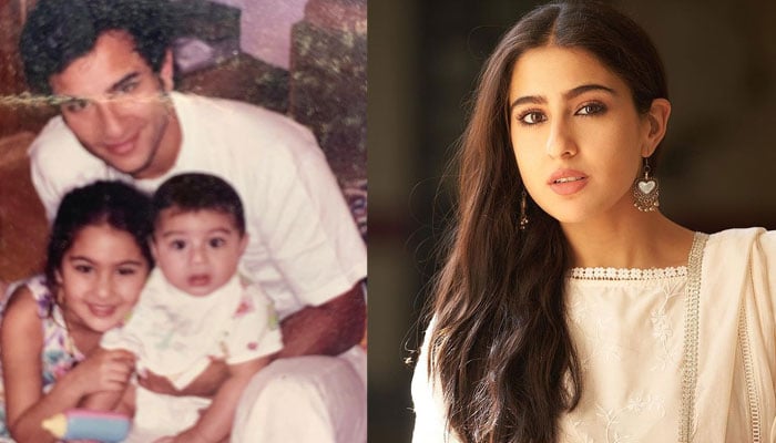 Sara Ali Khan shares a rare childhood photo with ‘Abba’ to wish him on Father’s Day