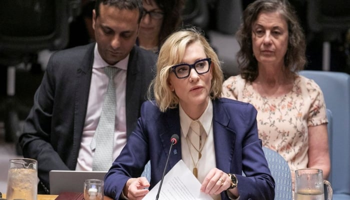 Cate Blanchett said the COVID-19 pandemic offers a chance to reflect on the uncertainty faced by refugees