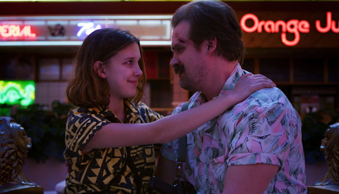 Millie Bobby Brown paid tribute for David Harbour who plays her dad on Stranger Things