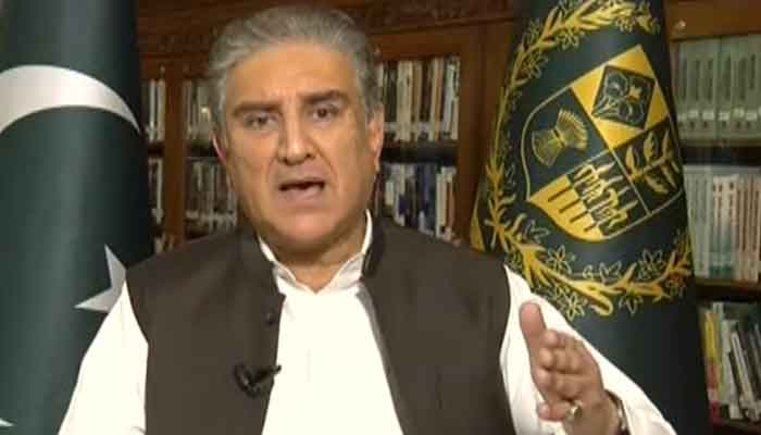 Minister for Foreign Affairs Shah Mahmood Qureshi, responding to why Pakistan is avoiding calling Osama Bin Laden a terrorist, on June 22, 2021. — Geo News