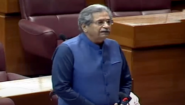 Federal Minister for Education Shafqat Mehmoodspeaking on the floor of the National Assembly during the budget session in Islamabad, on June 23, 2021. — YouTube