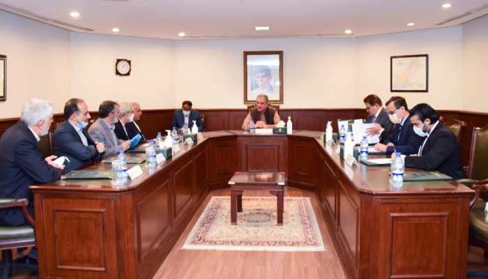 Foreign Minister Shah Mahmood Qureshi and Irans Special Envoy on Afghanistan Mohammad Ebrahim Taherian Fard discuss Afghan peace process and Pak-Iran bilateral relations.-APP