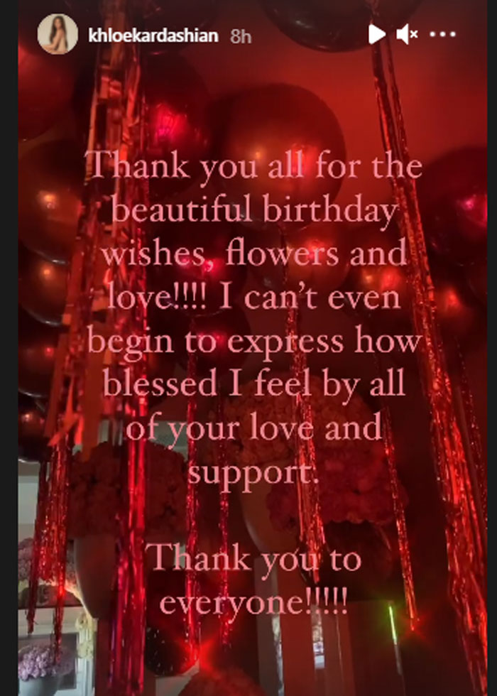 Khloe Kardashian grateful to everyone for beautiful birthday wishes