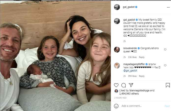 Gal Gadot gives birth to third child