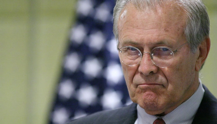 Former US defense secretary Donald Rumsfeld. File photo.