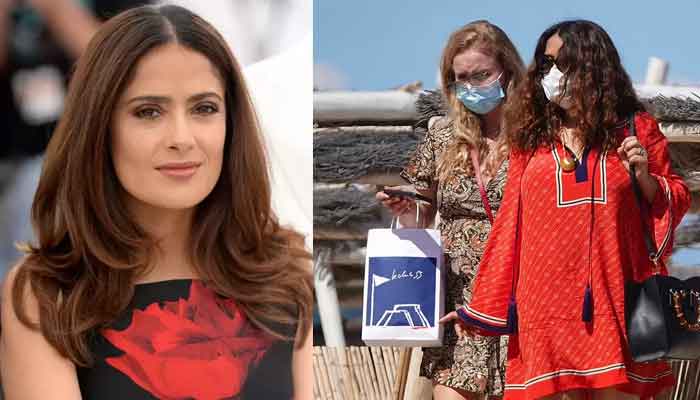Salma Hayek looks stunning in red Kurti as she soaks up the sun at a beach