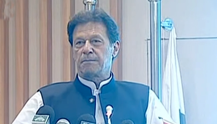 Prime Minister Imran Khan addressing an event in Gwadar, on July 5, 2021. — YouTube
