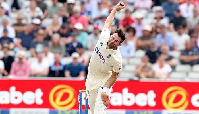 Cricket - Second Test - England v New Zealand - Edgbaston Stadium, Birmingham, Britain - June 11, 2021 Englands James Anderson in action Action Images via Reuters/Peter Cziborra/File Photo