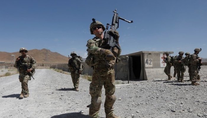 US troops patrol at an Afghan National Army base in Logar province, Afghanistan on August 7, 2018. Photo: Reuters