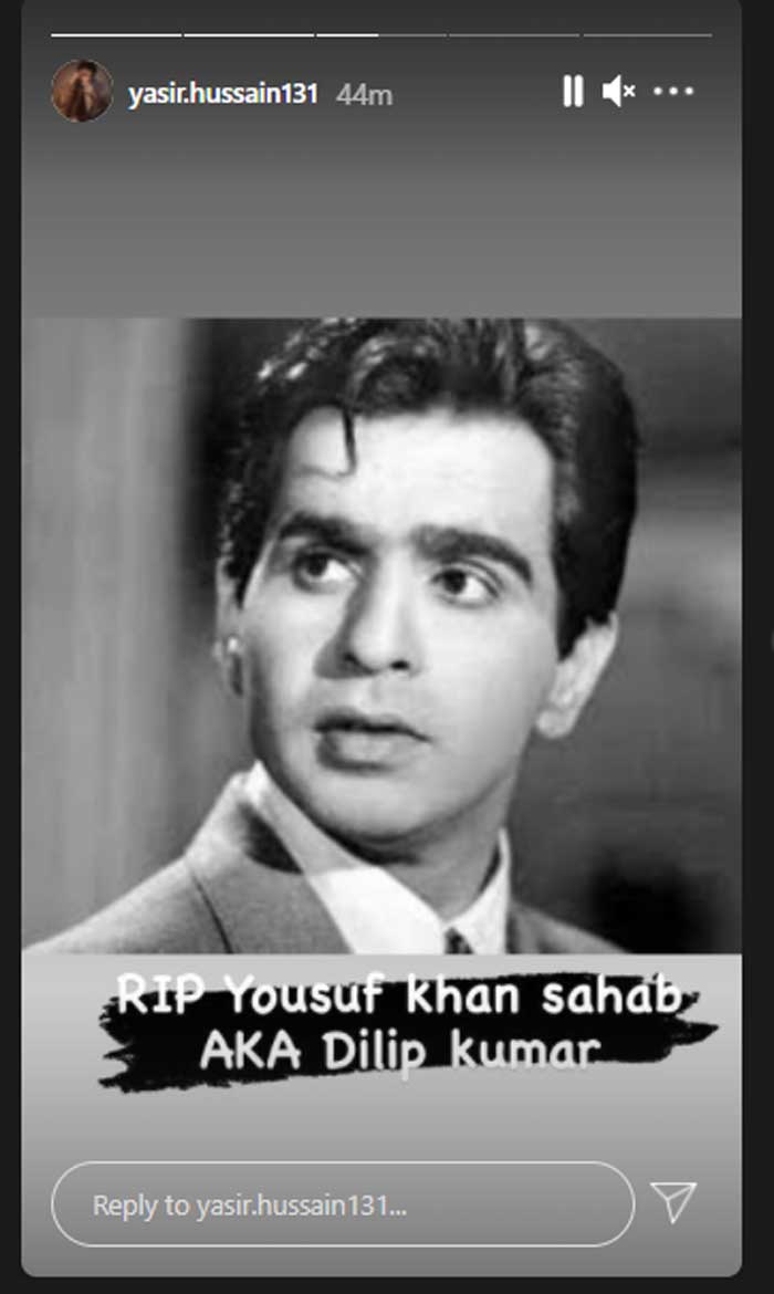 Pakistani celebrities mourn death of Dilip Kumar