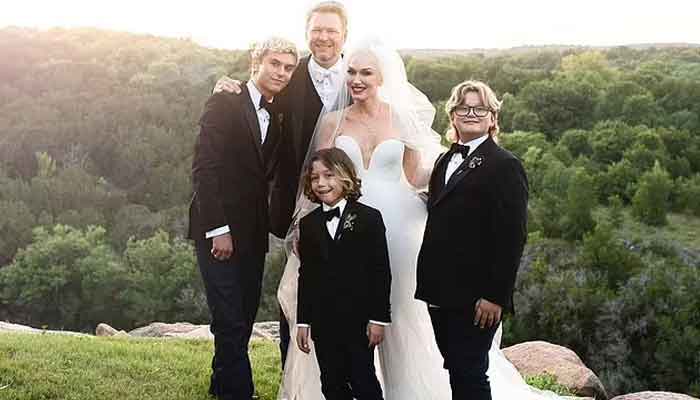 Gwen Stefani and Blake Shelton melt hearts as they pose with sons on wedding day