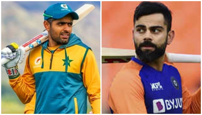 Pakistan skipper Babar Azam (L) and Indian captain Virat Kohli (R) Photo: File