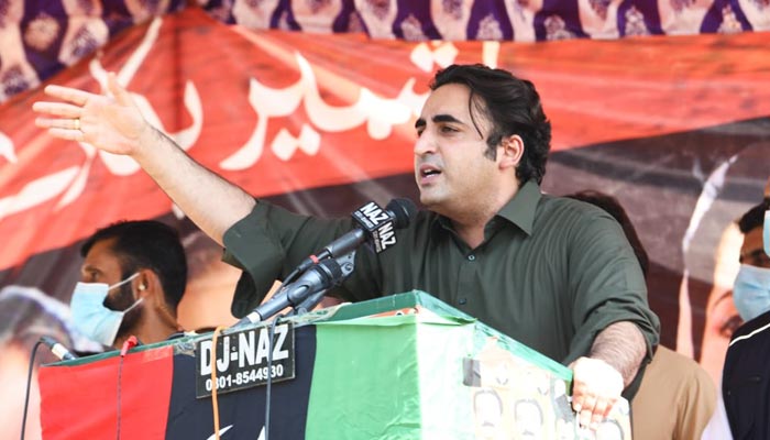 PPP Chairman Bilawal Bhutto-Zardari at Azad Jammu and Kashmirs Haveli District, on July 8, 2021. — Twitter/PPP