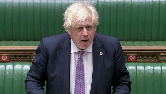 Britains PM Boris Johnson attends the weekly question time debate in Parliament, in London, Britain, July 7, 2021. &mdash; UK Parliament/Reuters TV via REUTERS