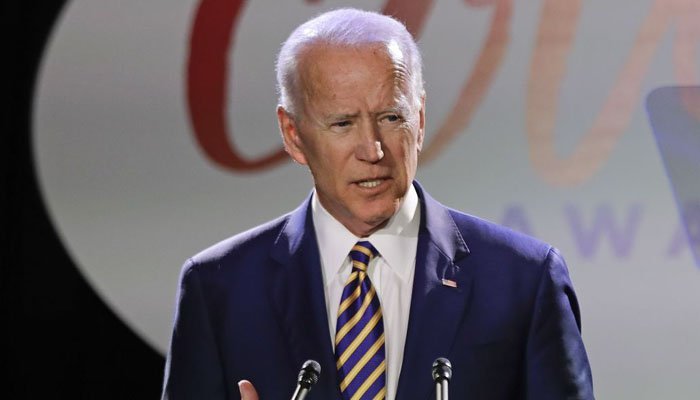 US Presidential Election 2020 winner Joe Biden speaks to an audience. AFP