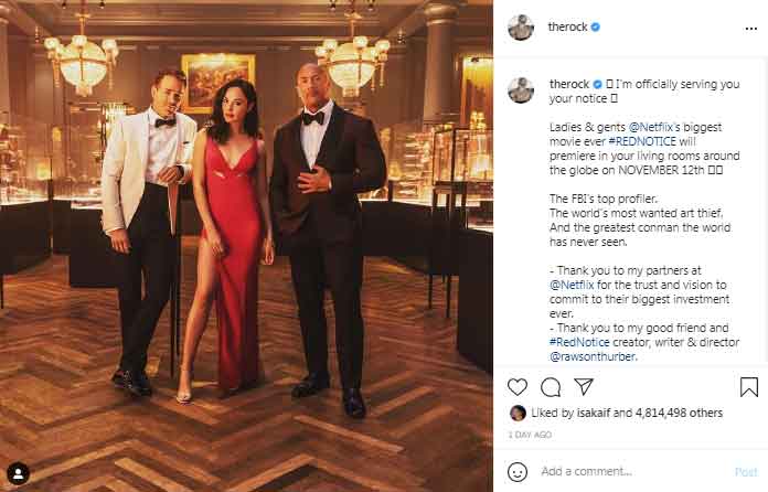 The Rock calls Gal Gadot and Ryan Reynolds insanely talented and highly unattractive