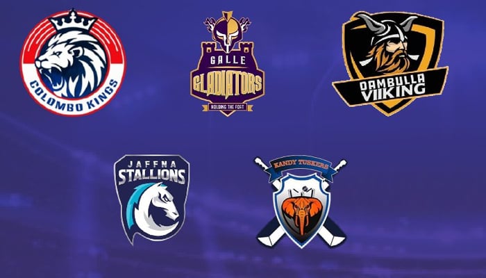 Logos of the teams in Lanka Premier League. Photo: Twitter/LPL