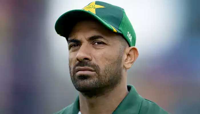 Pakistani fast bowler Wahab Riaz.