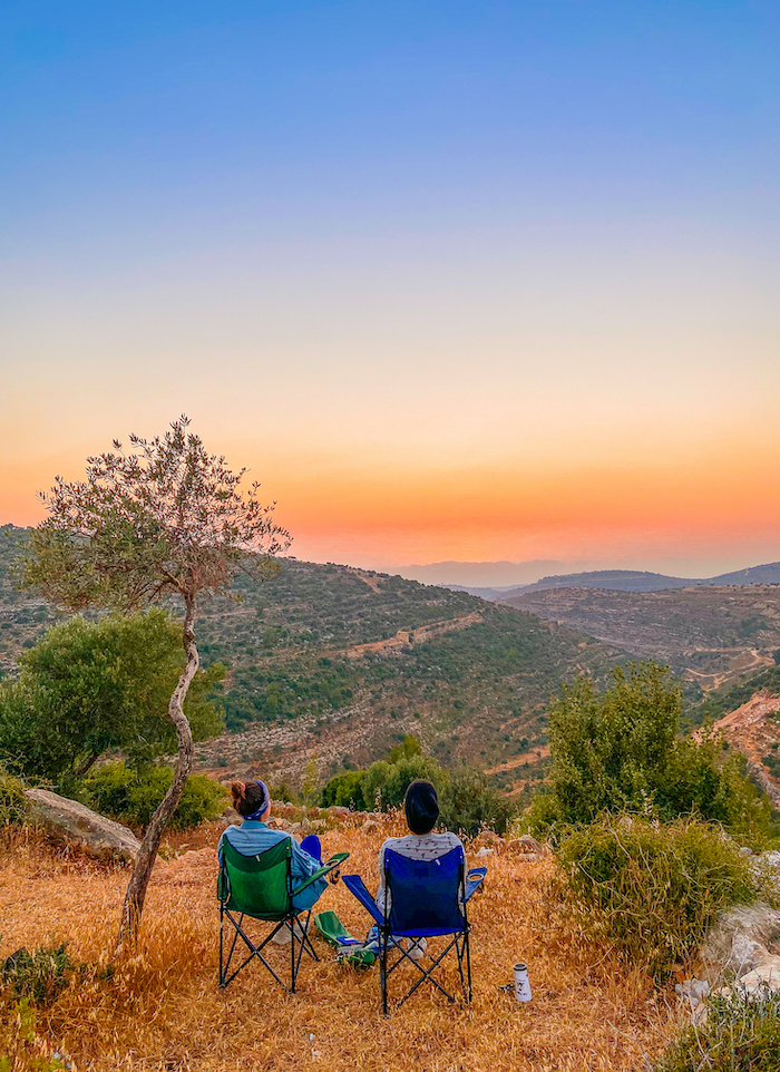 Travel bloggers Malak Hassan and Bisan Alhajhasan visit Al Tira neighbourhood and its surroundings - an amazing destination to enjoy a good sunset. Photo: Courtesy Ahlan Palestine