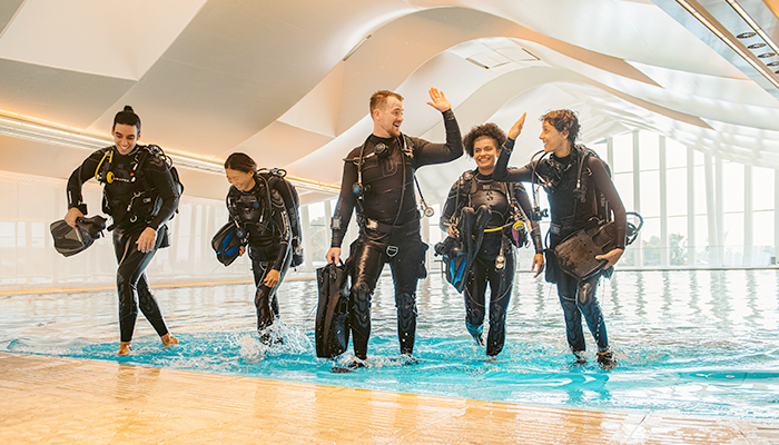 A view of scuba divers at the Deep Dive Dubai, the deepest pool in the world, in Dubai, United Arab Emirates, in this handout image taken in July 2021. — Reuters