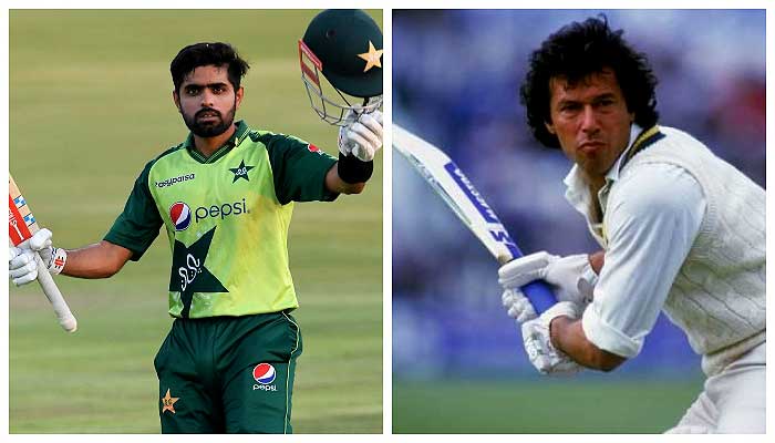 Former and current Pakistan captains Babar Azam (L) and Imran Khan (R). File photo