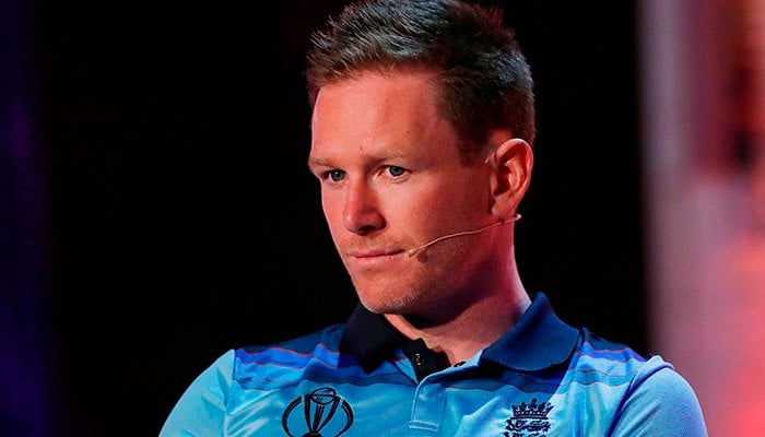 England´s Eoin Morgan takes part in a captains press conference ahead of the 2019 ICC Cricket World Cup in London on May 23, 2019. Photo: AFP