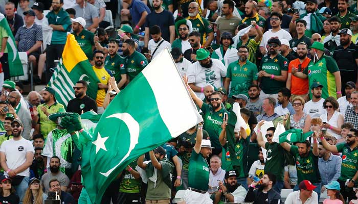 Pakistan fans in the stands during the match.